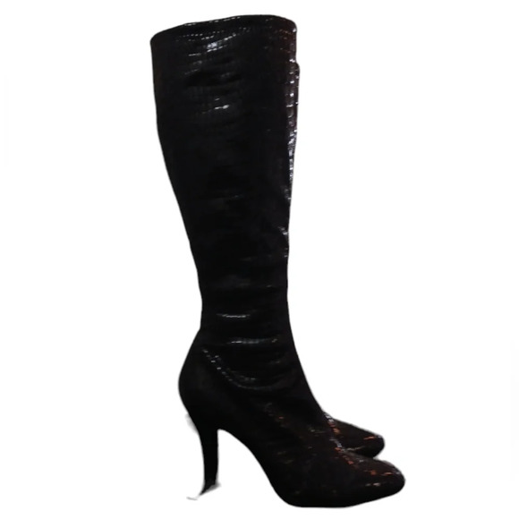 DIBA Tall Snakeskin Embossed Knee High Boots Rhett size 8.5 - Picture 5 of 12